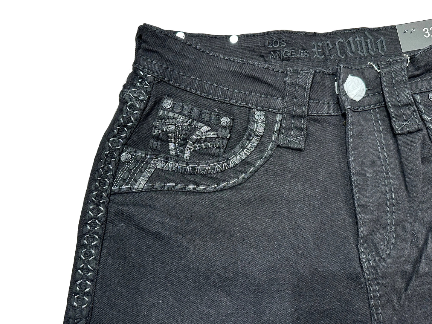 Xecondo for Men Black Embroidered Jeans