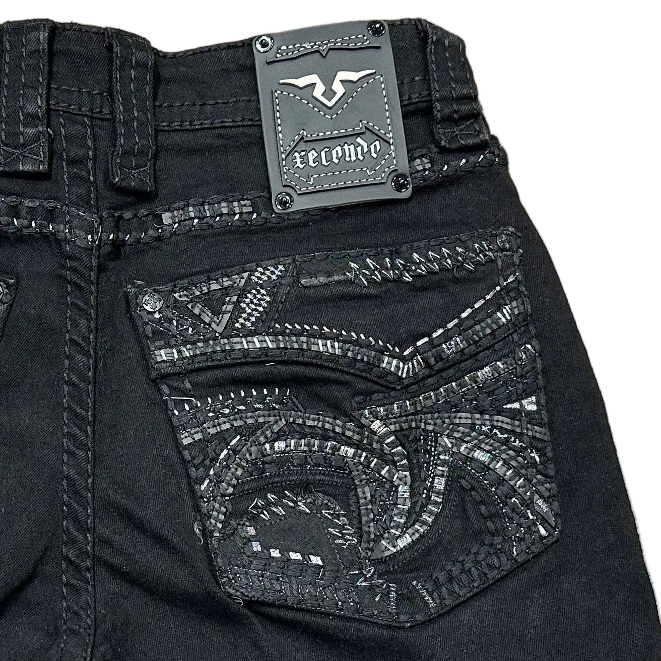 Xecondo for Men Black Embroidered Jeans