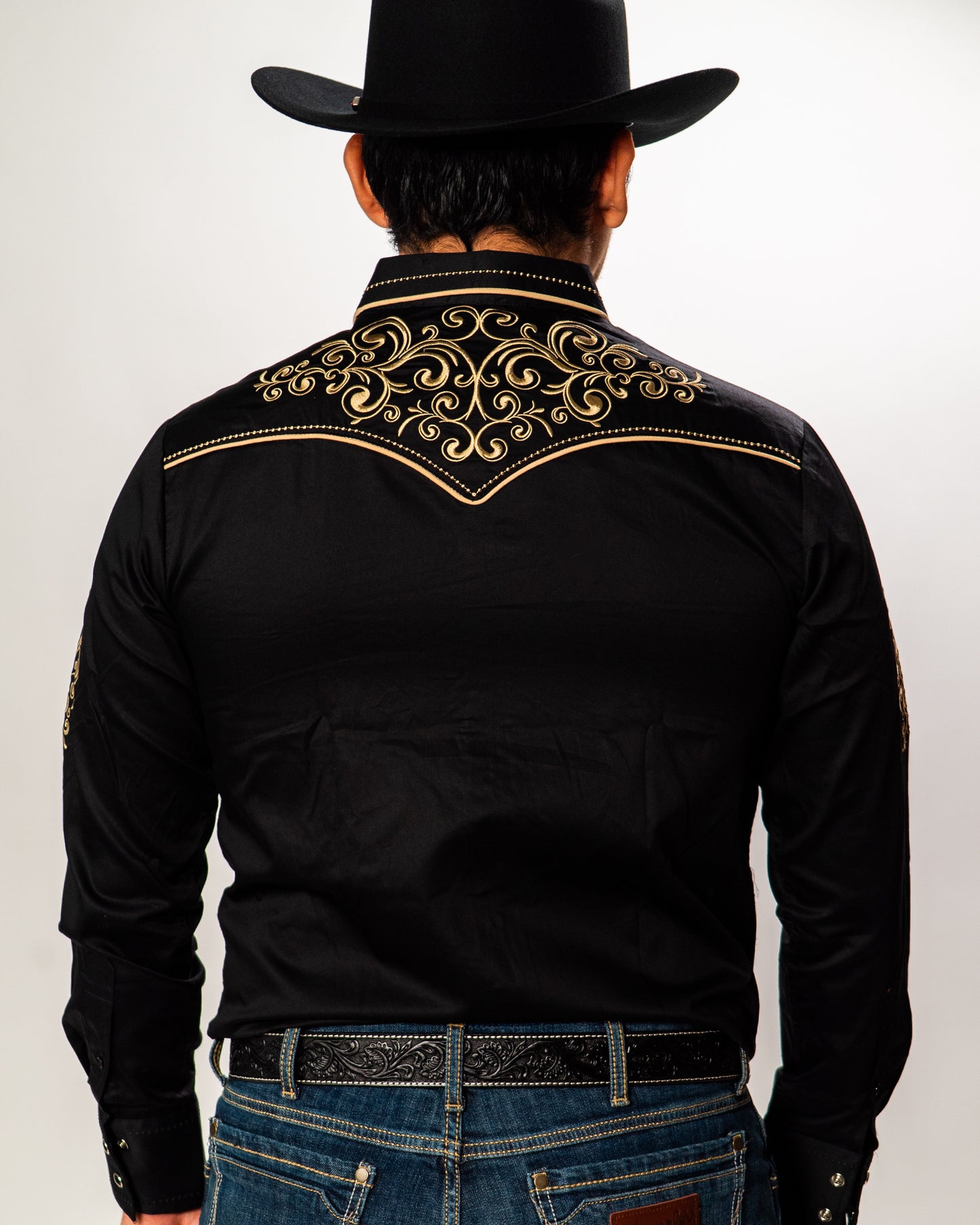 Men's Embroidered Snap Button Western Long Sleeve Shirt - Pavini