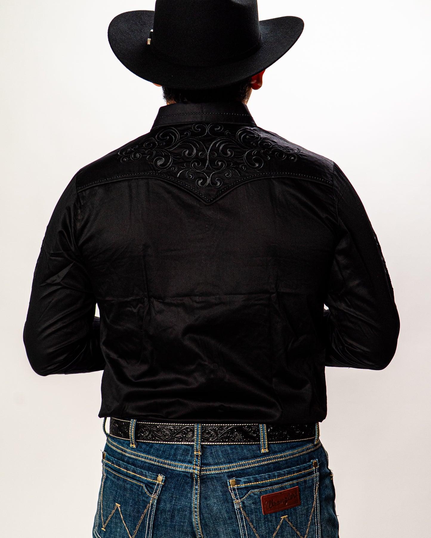 Men's Embroidered Snap Button Western Long Sleeve Shirt - Pavini
