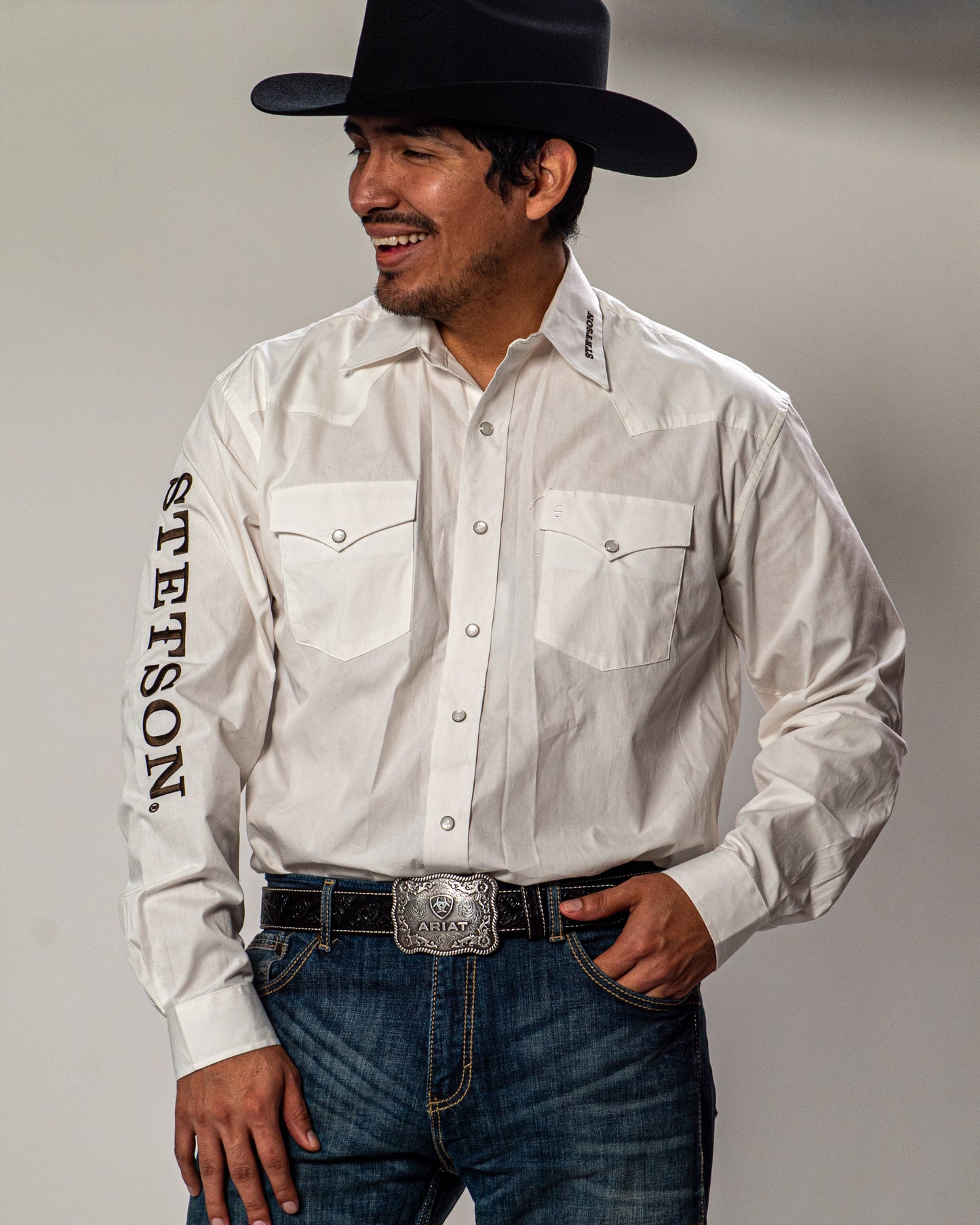 Stetson Men's Logo Western Long Sleeve Shirt – Modern Fit