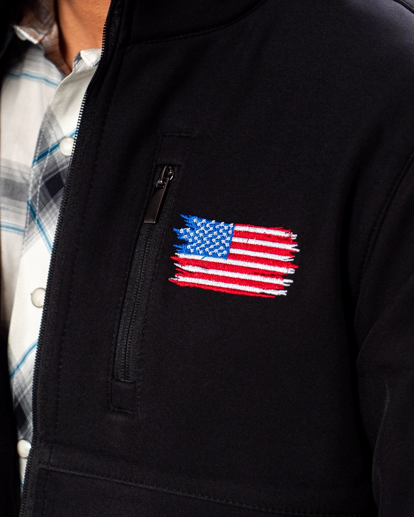 American West Men's US Flag Team Softshell Jacket