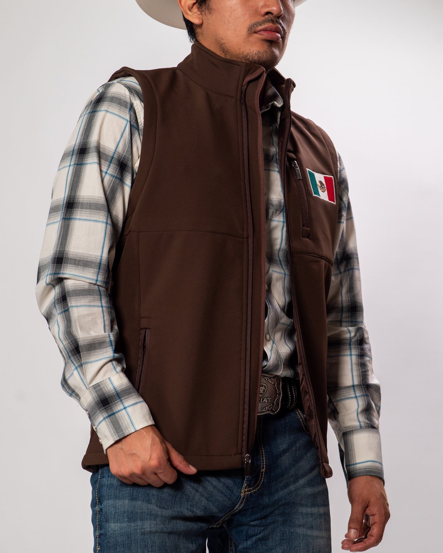 American West Men's Mexico Bonded Fleece Vest