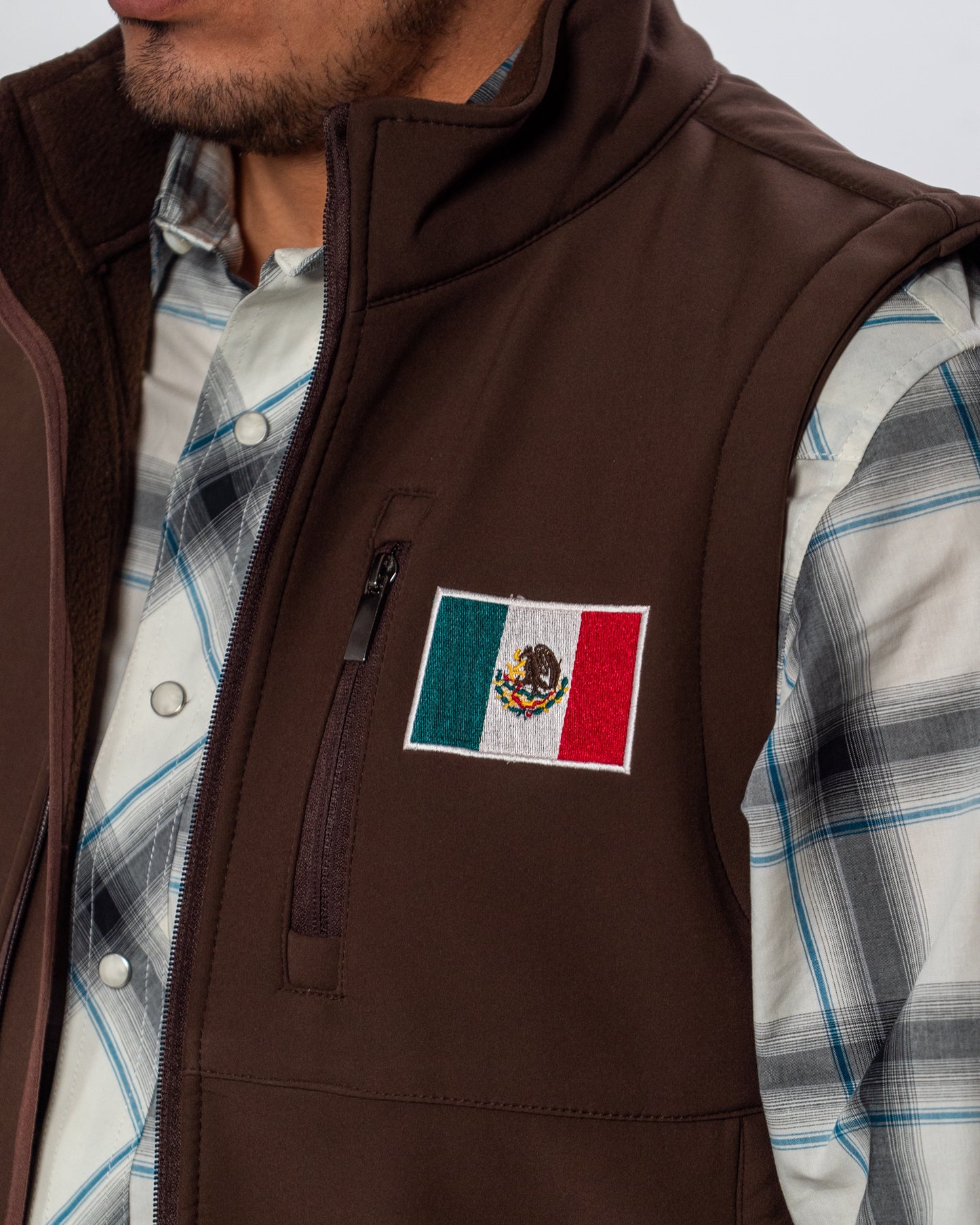 American West Men's Mexico Bonded Fleece Vest