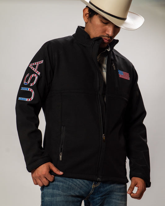 American West Men's US Flag Team Softshell Jacket