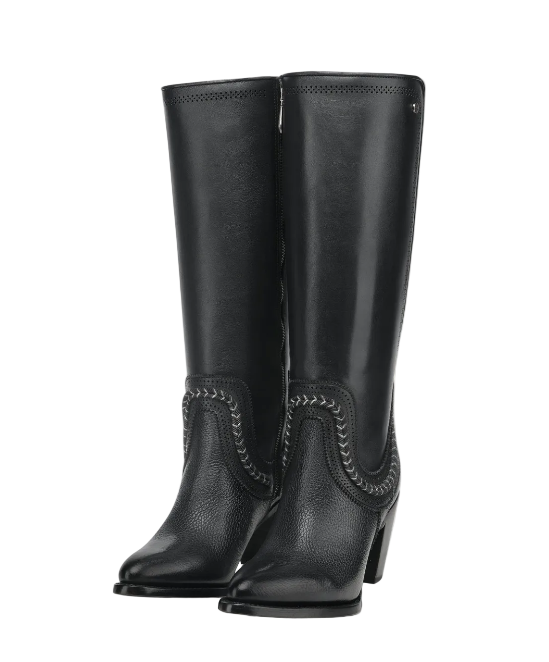 Cuadra Women's Elegant Round Toe Knee-High Boot with Elastic Back Panel