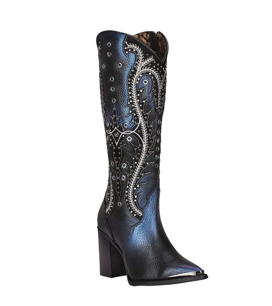 Cuadra Women's Tall Western Blued Leather Boot