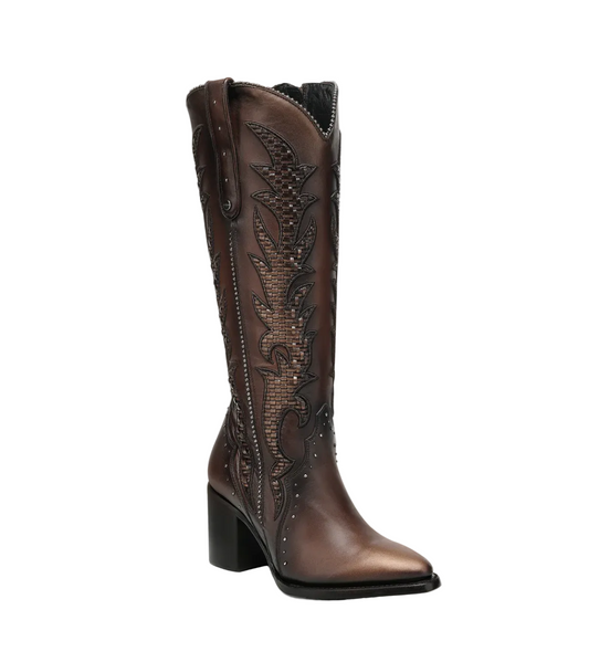 Cuadra Women's Tall Western Honey Leather Boot