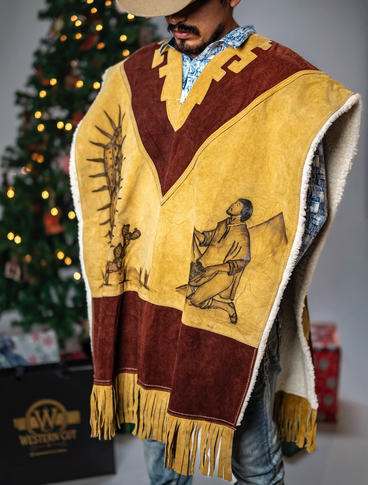 Handmade Suede Leather Poncho