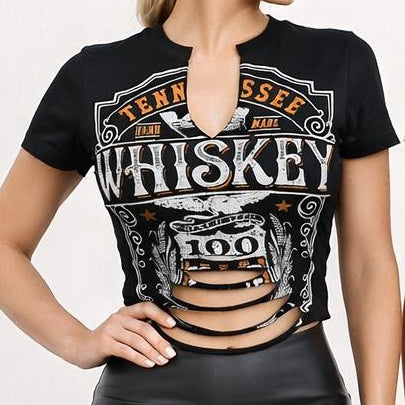 Women's Wild Rodeo Cut-Out Crop Tee