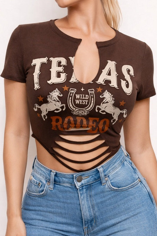 Women's Wild Rodeo Cut-Out Crop Tee
