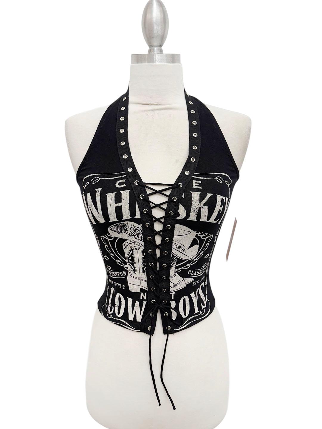 Women's Whisky Lace-Up Halter Top