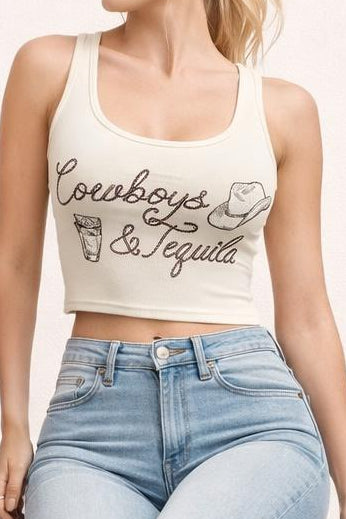 Women's Cowboy Tank Crop Top