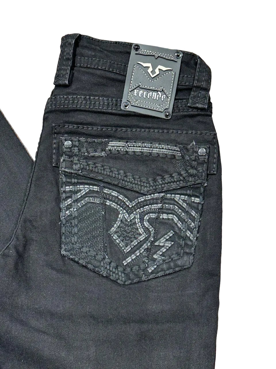 Xecondo for Men Black Embroidered Jeans