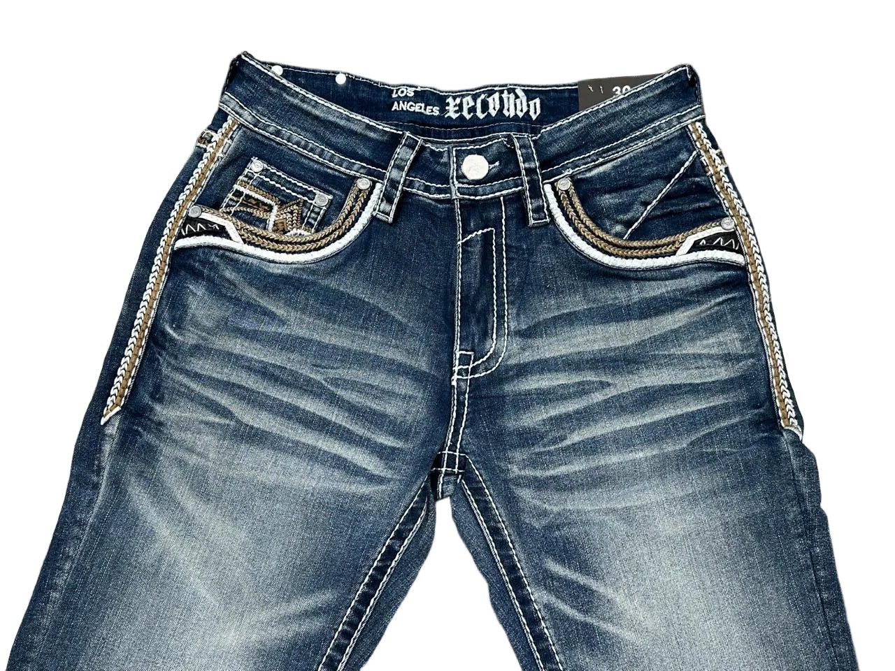Xecondo for Men Blue Straight Jeans