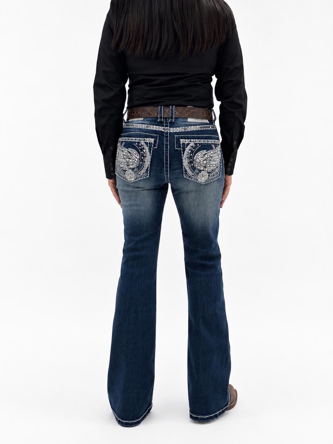 Xecondo for Women Dark Blue Jeans in Length 30"