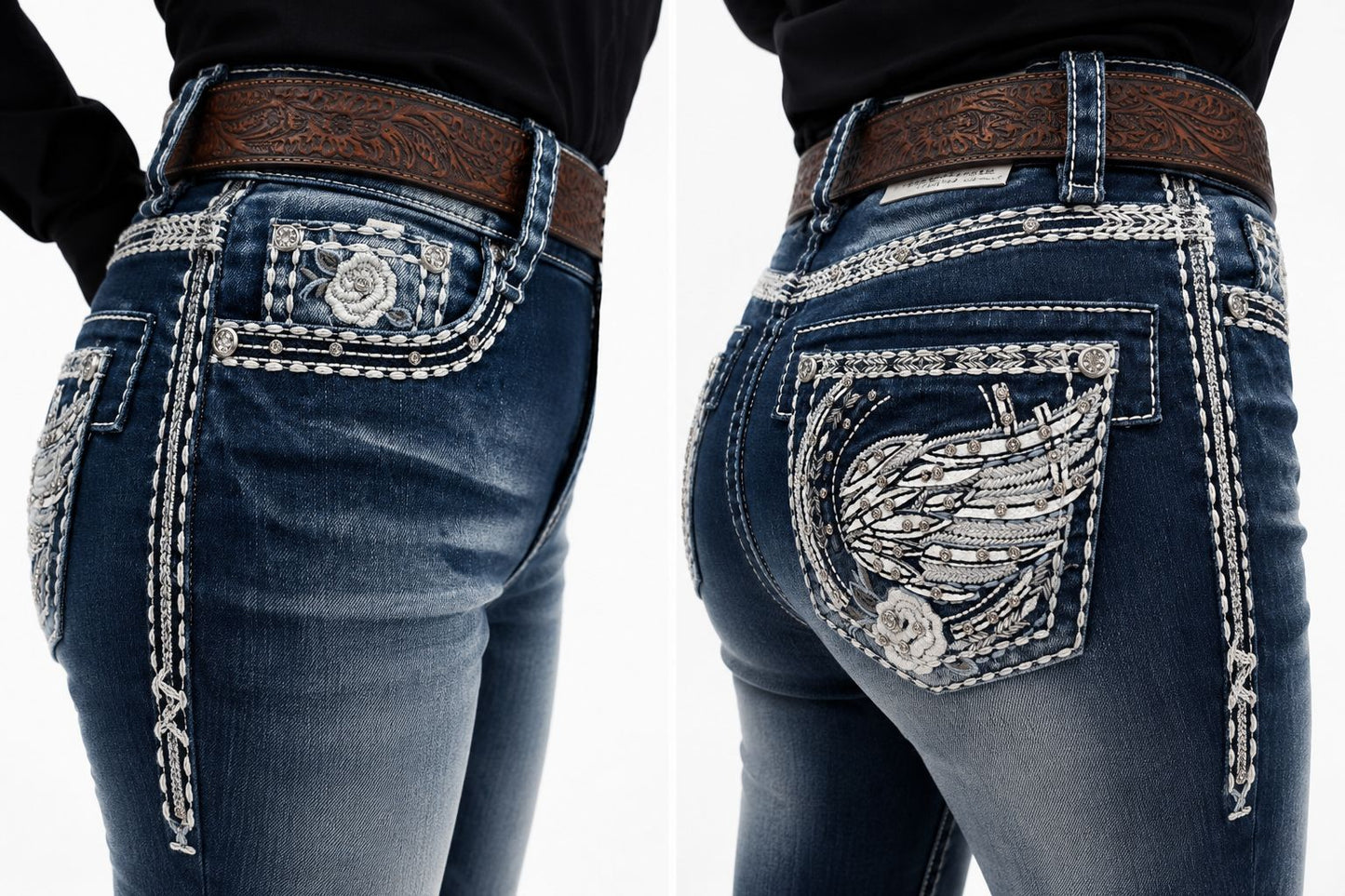 Xecondo for Women Dark Blue Jeans in Length 30"