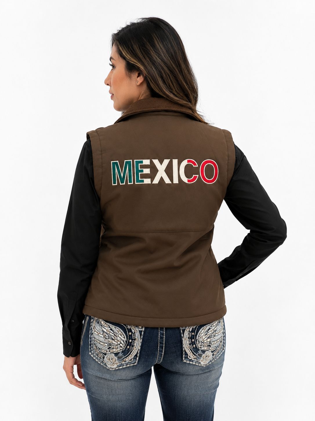 American West Women's Mexico Bonded Fleece Vest