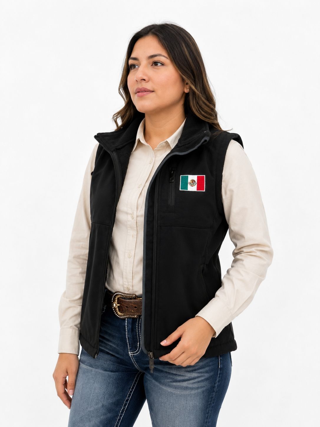 American West Women's Mexico Bonded Fleece Vest