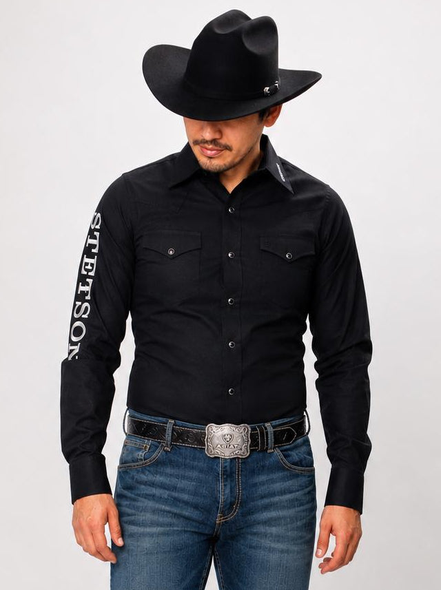 Stetson Men's Logo Western Long Sleeve Shirt – Modern Fit