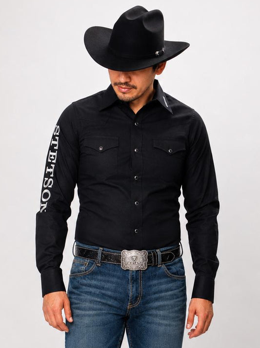 Stetson Men's Logo Western Long Sleeve Shirt – Modern Fit