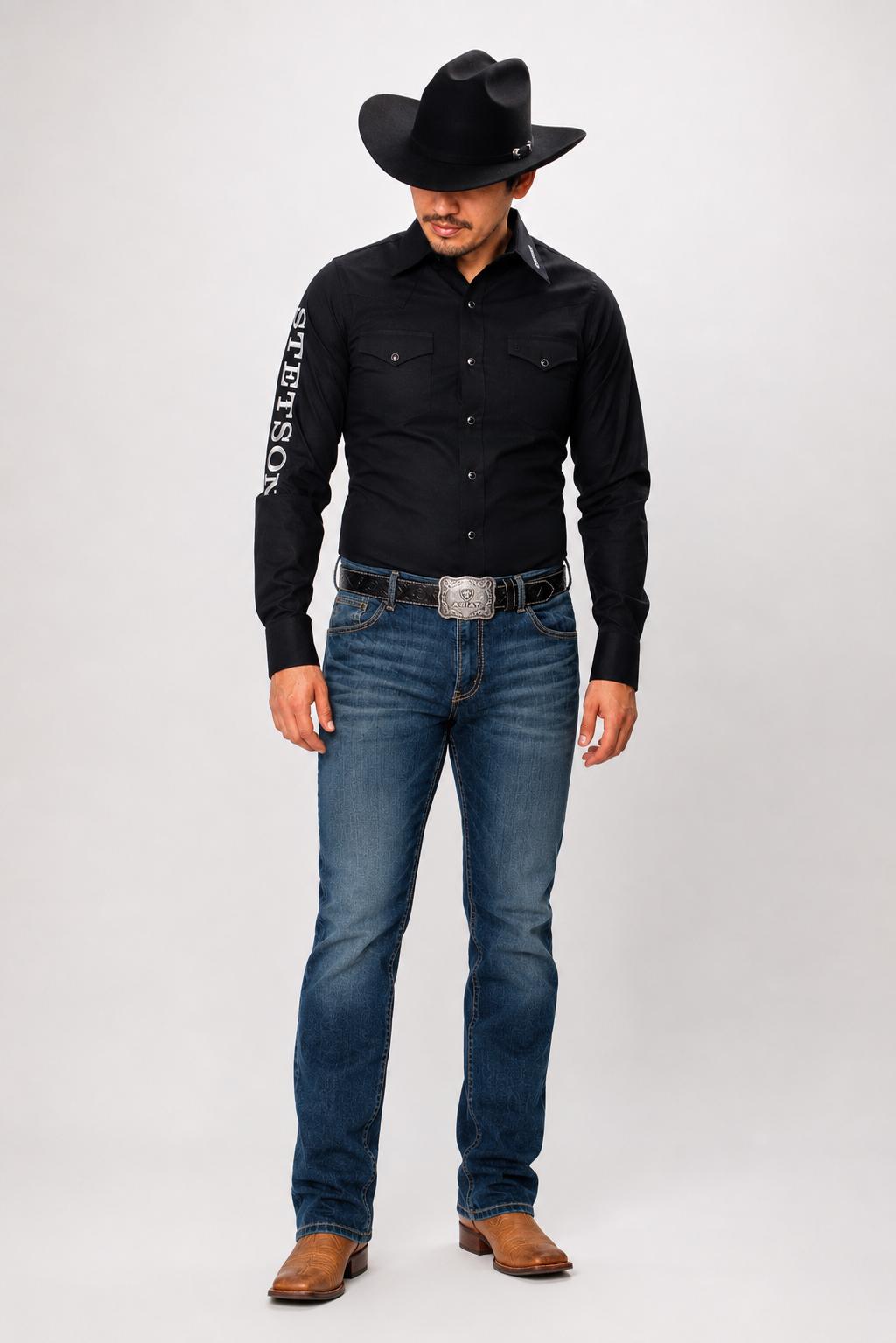 Stetson Men's Logo Western Long Sleeve Shirt – Modern Fit