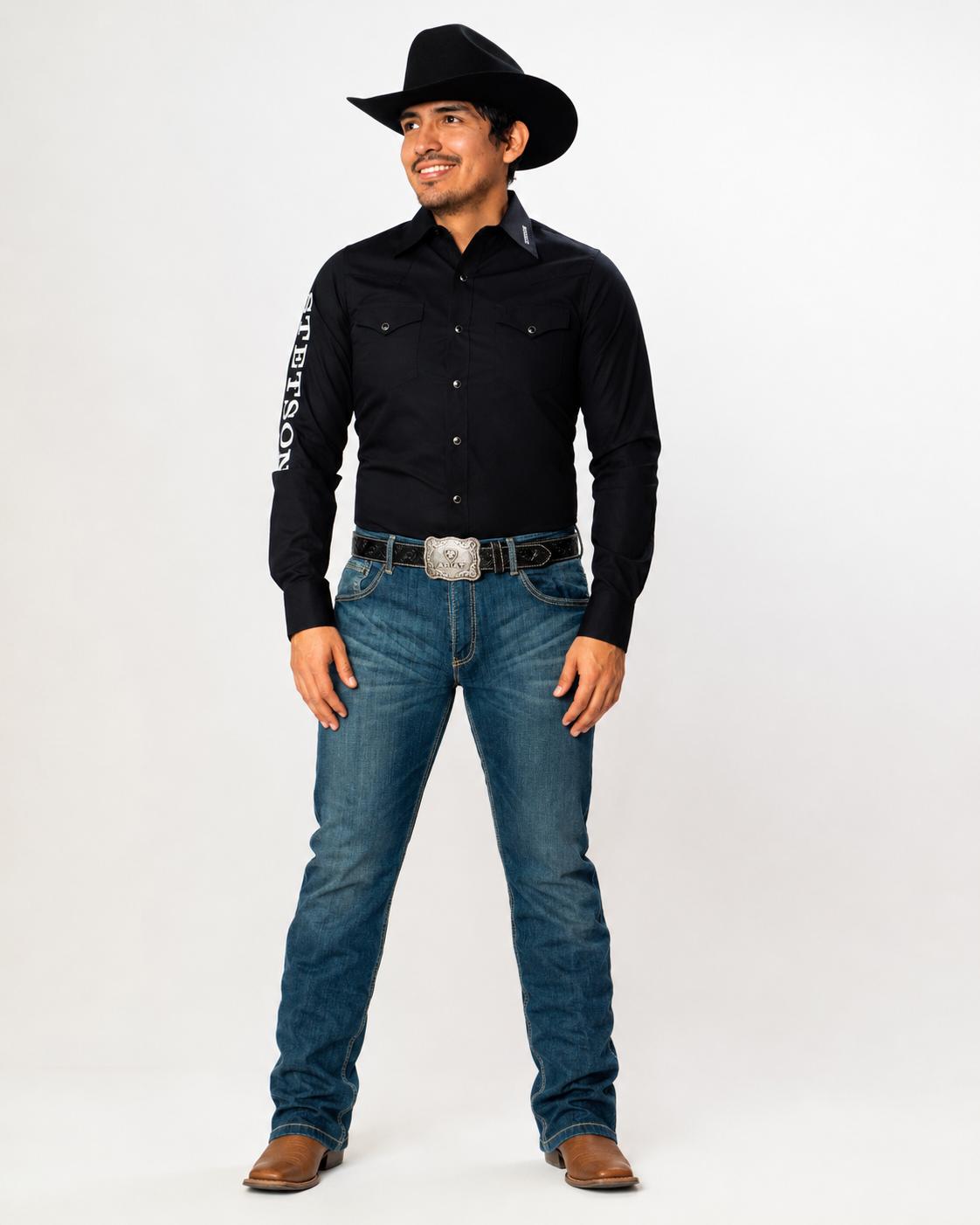Stetson Men's Logo Western Long Sleeve Shirt – Modern Fit