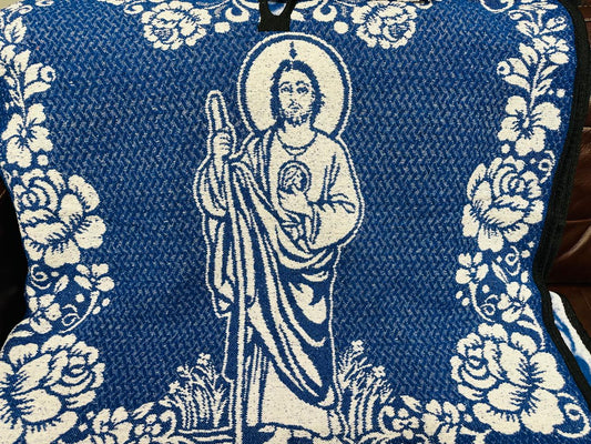 Traditional Hooded Poncho for Adults - San Judas design