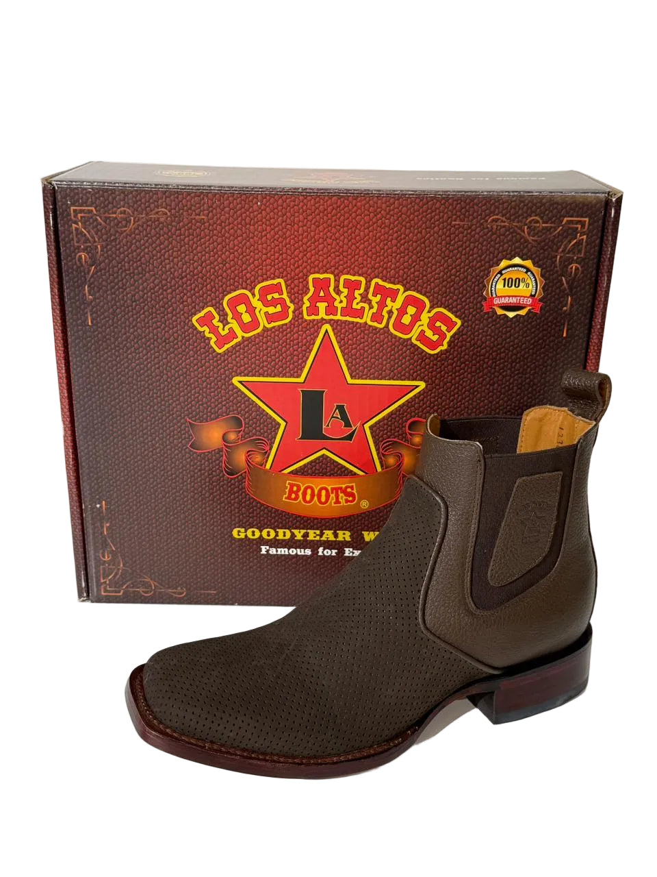 Nubuck Perforated Wide Square Toe Ankle Boot - Los Altos