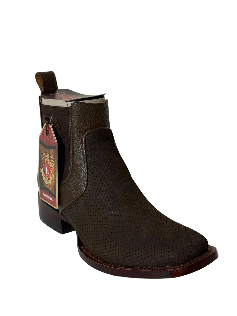 Nubuck Perforated Wide Square Toe Ankle Boot - Los Altos