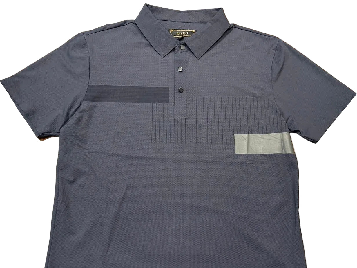 Men's Gray Fitted Polo