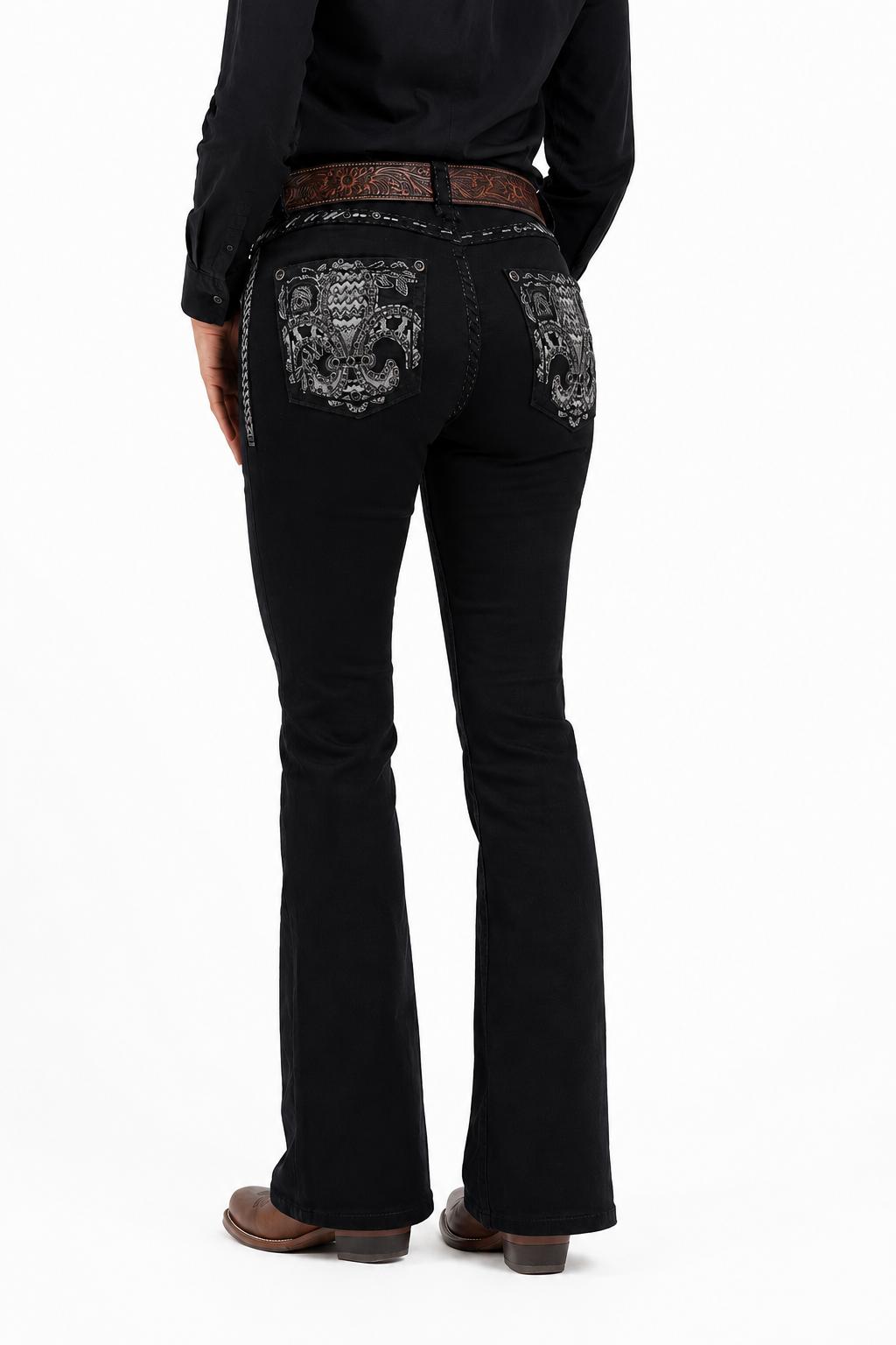 Xecondo for Women Black Jeans in Length 30"