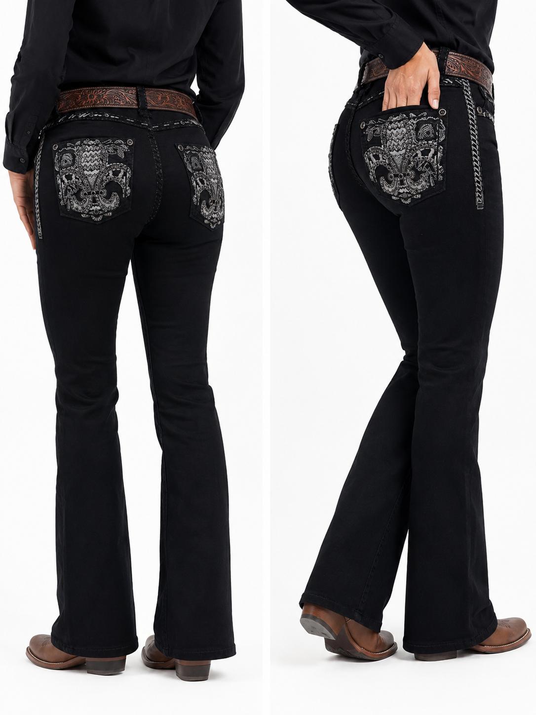 Xecondo for Women Black Jeans in Length 30"
