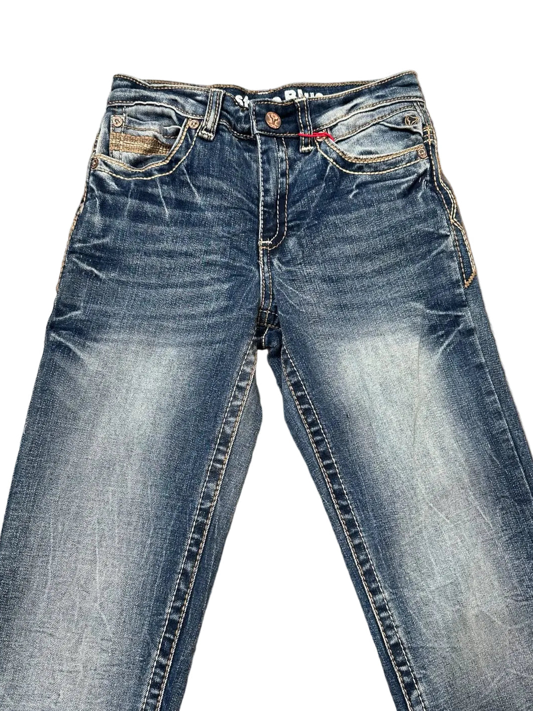 K Western Style Light Wash Jeans - Western Blue