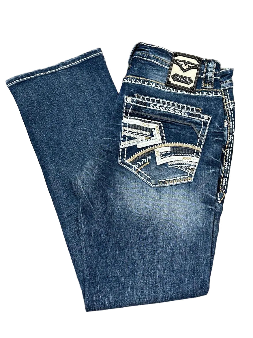 Xecondo for Men Blue Straight Jeans