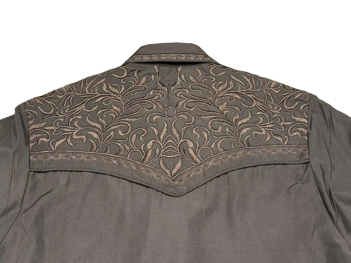 Men's Embroidered Snap Button Western Long Sleeve Shirt