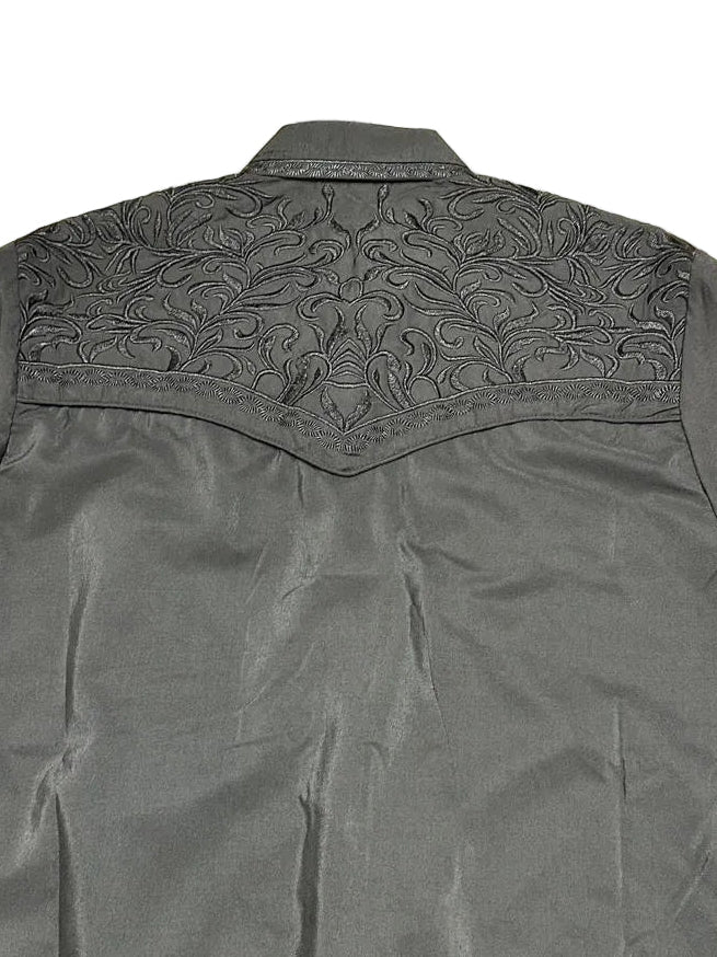 Men's Embroidered Snap Button Western Long Sleeve Shirt