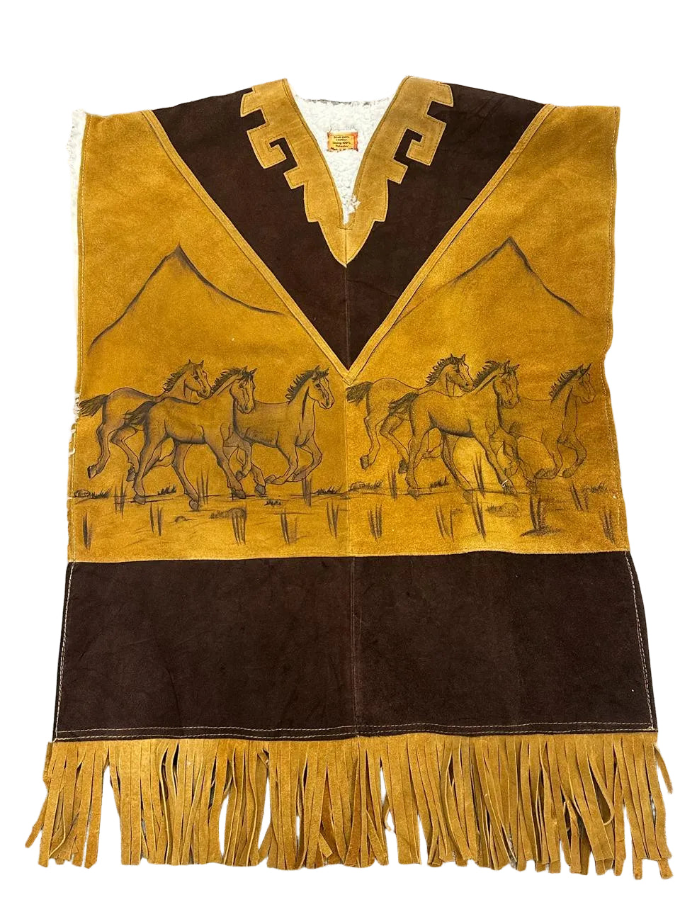 Handmade Suede Leather Poncho