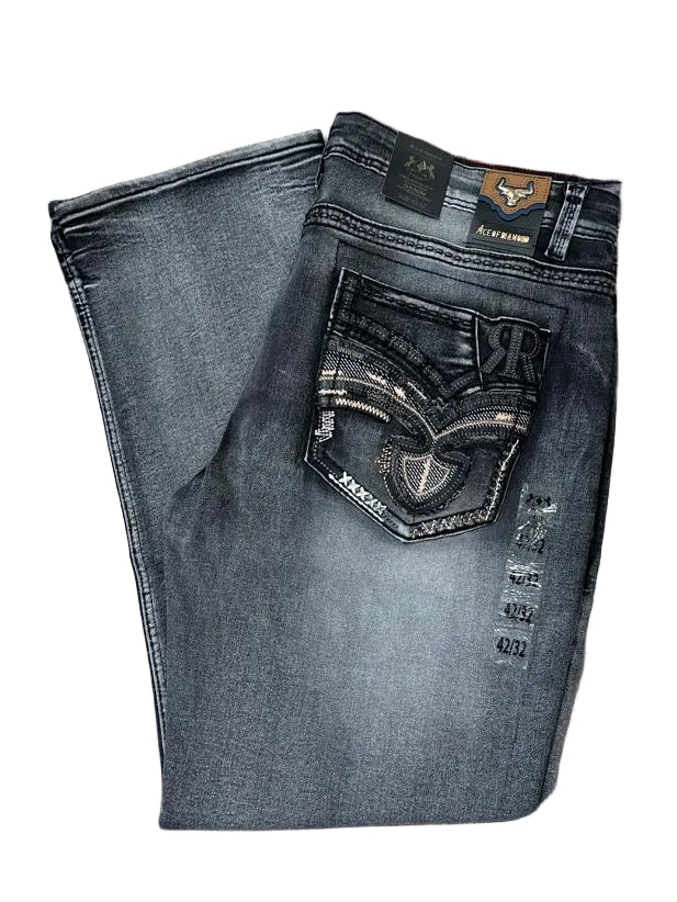 Men's Embroidered Jeans – W42 L32