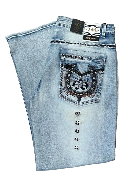 Men's Embroidered Jeans – W42 L32