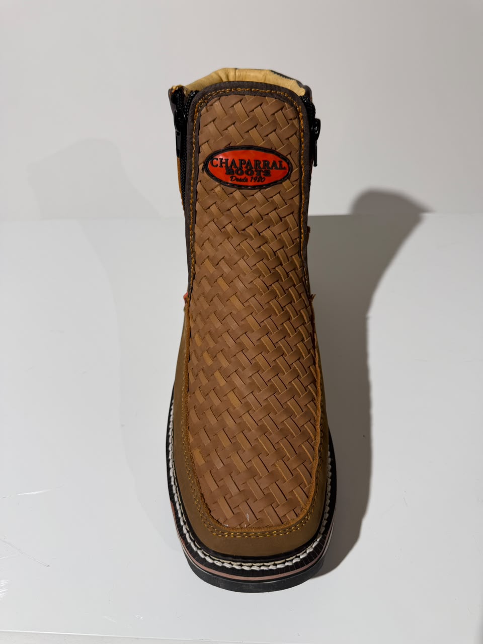 Genuine Leather Boots Petatillo Square Toe Tan Color - Chaparral