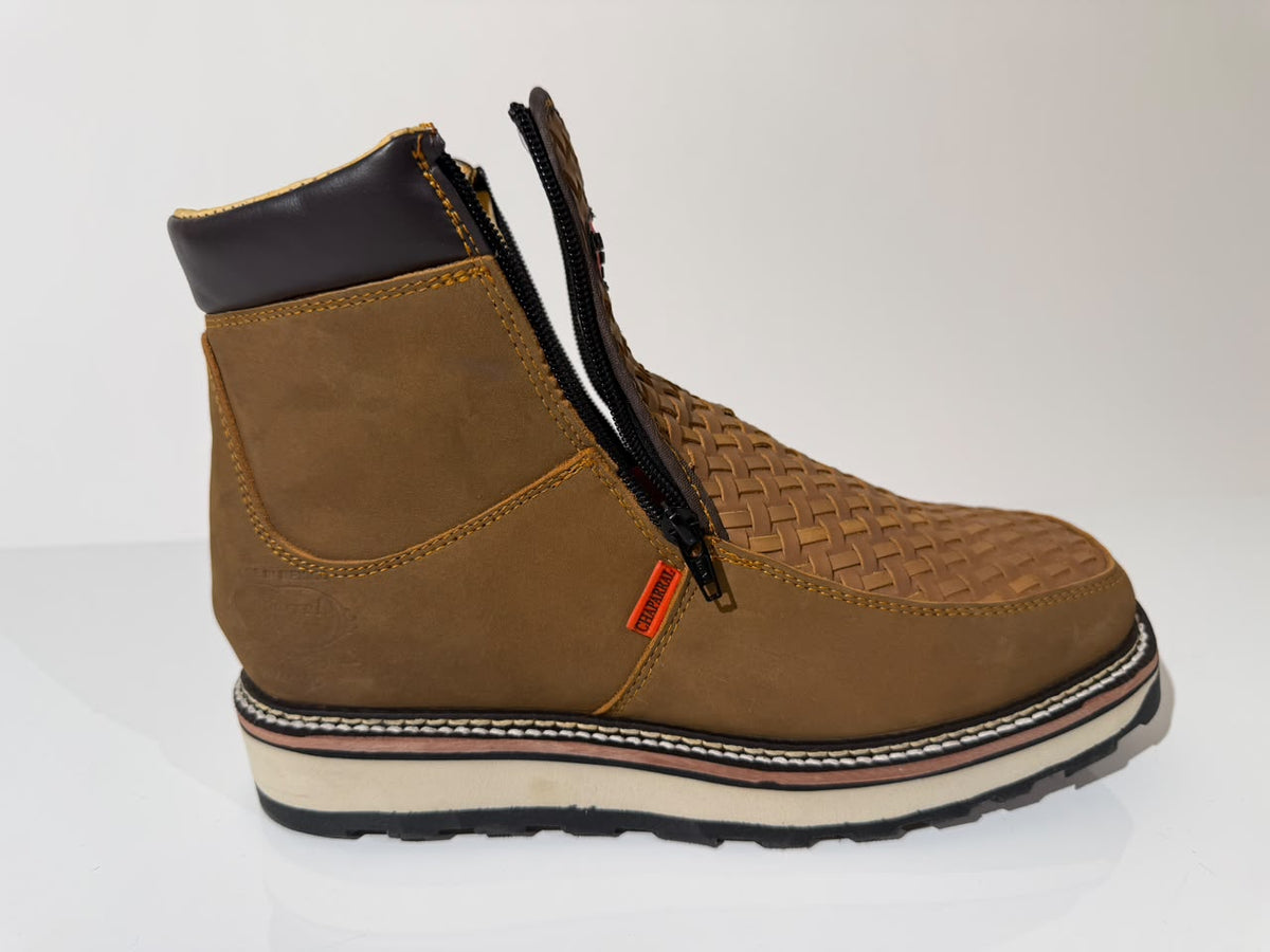 Genuine Leather Boots Petatillo Square Toe Tan Color - Chaparral