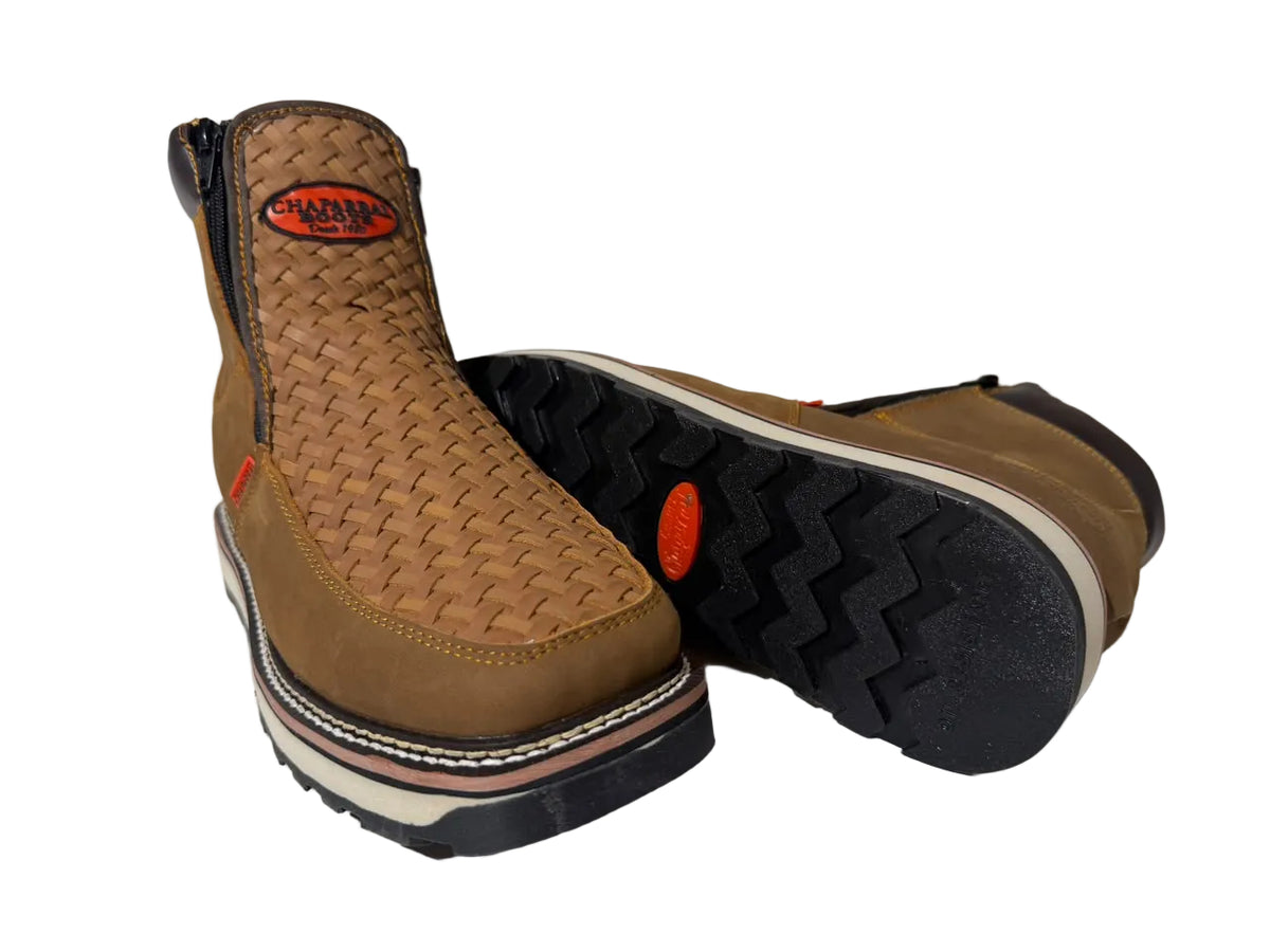Genuine Leather Boots Petatillo Square Toe Tan Color - Chaparral