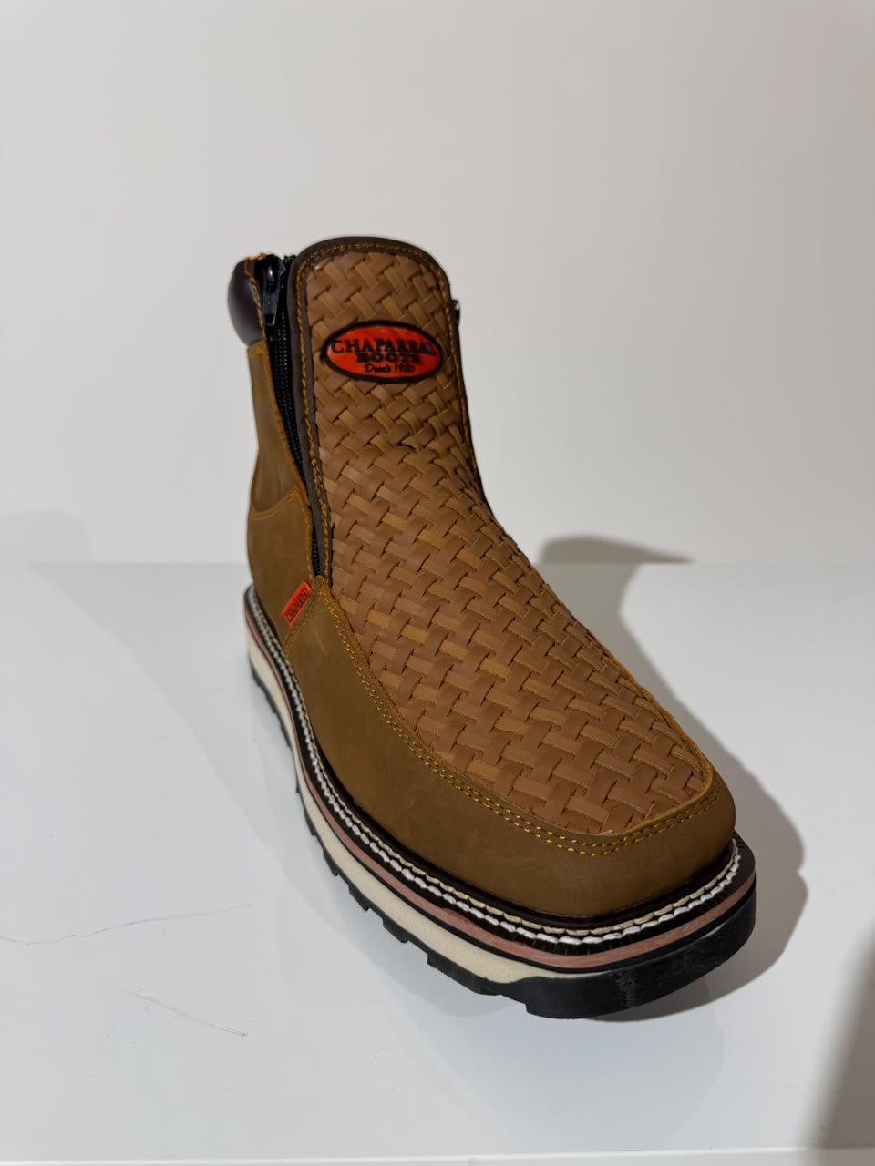 Genuine Leather Boots Petatillo Square Toe Tan Color - Chaparral