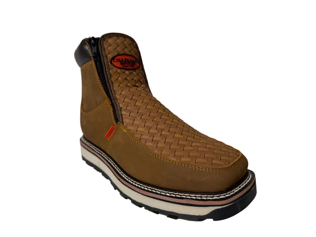 Genuine Leather Boots Petatillo Square Toe Tan Color - Chaparral